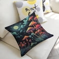 thumbnail image 5 of Mushrooms night sky full moon Linen toss pillowcase Decoration pillowcase Gift preferred 20x20" Cushion cover 1 set Sofa pillowcase Sofa bedroom living room car, 5 of 8