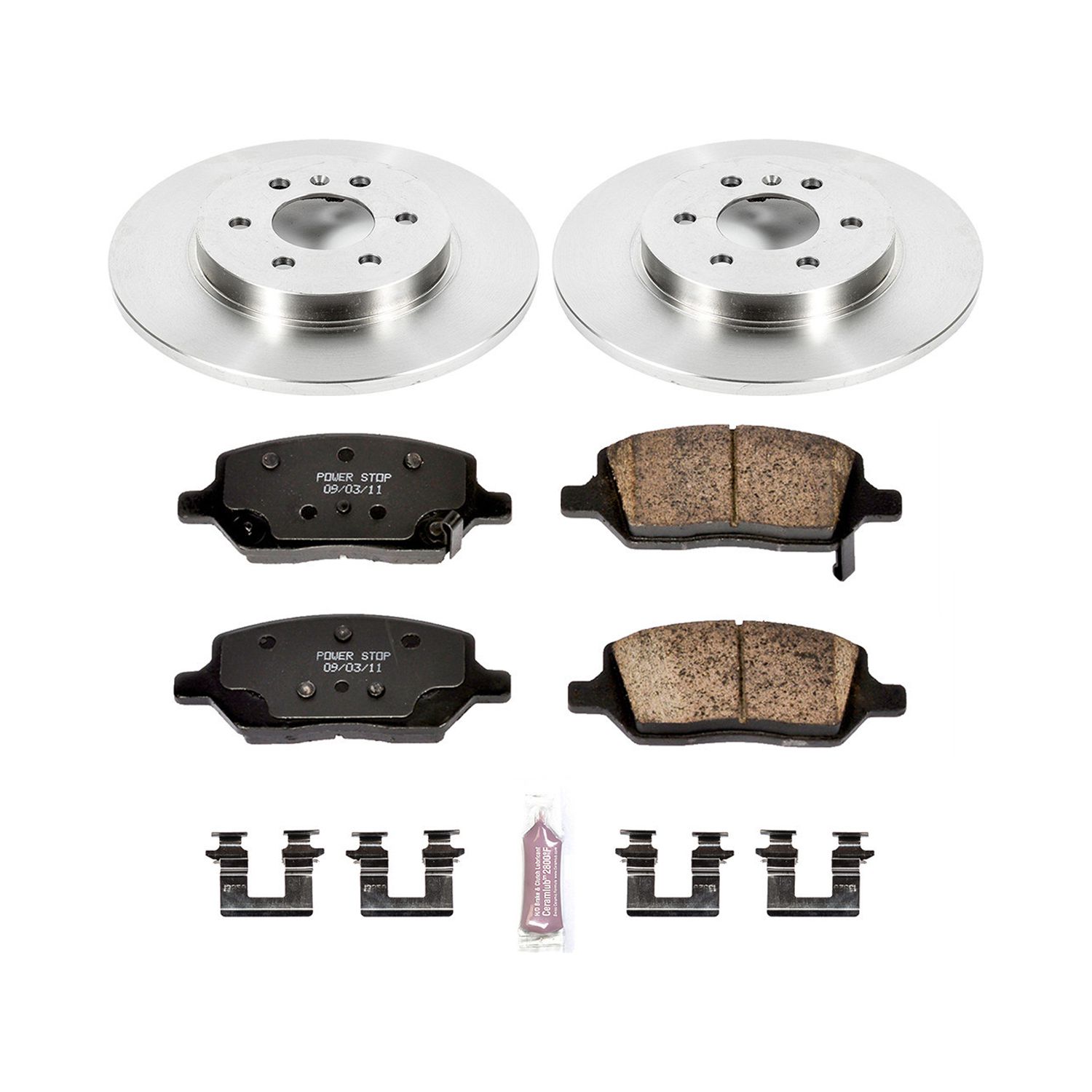 Power Stop Rear Stock Replacement Brake Pad and Rotor Kit KOE4609