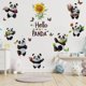 thumbnail image 1 of Adhesivos de pared con dibujos animados de panda con girasoles, 40 x 60 cm, PVC, 1 of 3