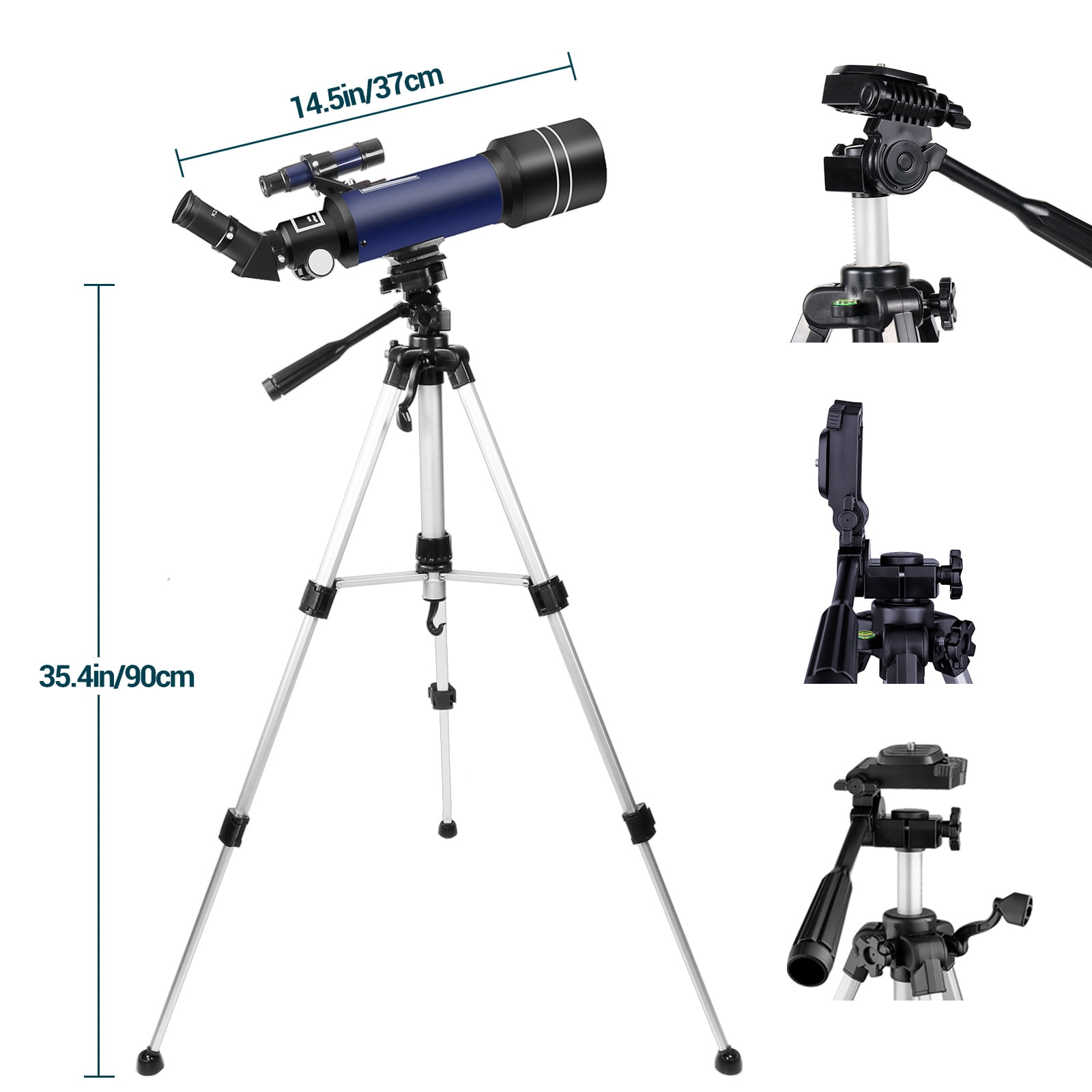 LAKWAR Telescope for Adults Kids Beginners, 70mm Aperture 400mm AZ Mount Refractor Telescope, Portable Astronomy Optical Telescope with Tripod, Phone Holder Adapter for Star Watching & Moon Viewing