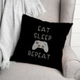 thumbnail image 3 of Creative Products Eat Sleep Game 18 x 18 Spun Poly Pillow, 3 of 3