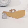 thumbnail image 5 of Women’s Chunky Heel Sandals with Rhinestone Design & Peep Toe, Comfortable Dressy Mules for Dates, Photoshoots, and Weekend Outings, 5 of 9