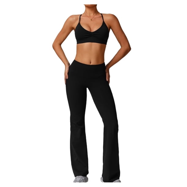 Conjuntos de entrenamiento for mujer, 2 piezas, sujetador deportivo, camiseta sin mangas, polainas de cintura alta, gimnasio, Yoga, ropa activa, Top de entrenamiento for mujer