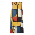 thumbnail image 3 of Mondrian Inspired（15） Spring Summer Dresses for Women Fashion T-shirt Dress Casual Sleeveless Loose Sundress with Pockets, 3 of 5