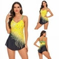 thumbnail image 2 of WREESH Womens Tankini Swimsuit Bikini Split Two-Piece Beach Swimsuit with Bra Swimsuit Beach Bathing Suit Yellow, 2 of 5