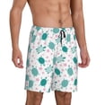 thumbnail image 2 of Balery Sea Turtle Pantalones cortos de pijama de punto de algodón para hombre con cinturilla y bolsillos-Medium, 2 of 6