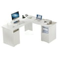 thumbnail image 3 of DWVO 59 Inch L-Shaped Desk with Power Outlet & USB Ports, Office Desk with File Cabinets, Large Computer Desk with Drawers, 2 Person Corner Desk Writing Desk with Storage Shelves, White, 3 of 13
