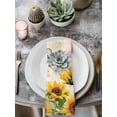 thumbnail image 3 of Cloth Napkins Set of 4 - 20x20 Inches, Sunflower Bee Washable Reusable Table Napkins, Yellow Botanical Vintage Rose Floral Spring Soft & Absortbent Dining Napkin for Party Wedding Hotel Restaurant, 3 of 8