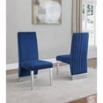 thumbnail image 2 of Chaises Latérales d'Appoint en Velours Capitonné Bleu Marine avec Détails Chromés Argentés (Ensemble de 2), 2 of 2