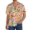 thumbnail image 1 of Fotbe Colorful Chicken Camisa Estampada de Manga Corta para Hombre, Casual de Verano, Estilo Playero, Sin Arrugas-4X-Large, 1 of 5