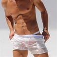 thumbnail image 4 of Men's Transparent Shorts Exercise Stretch Waist Beach Casual Pants, 4 of 5