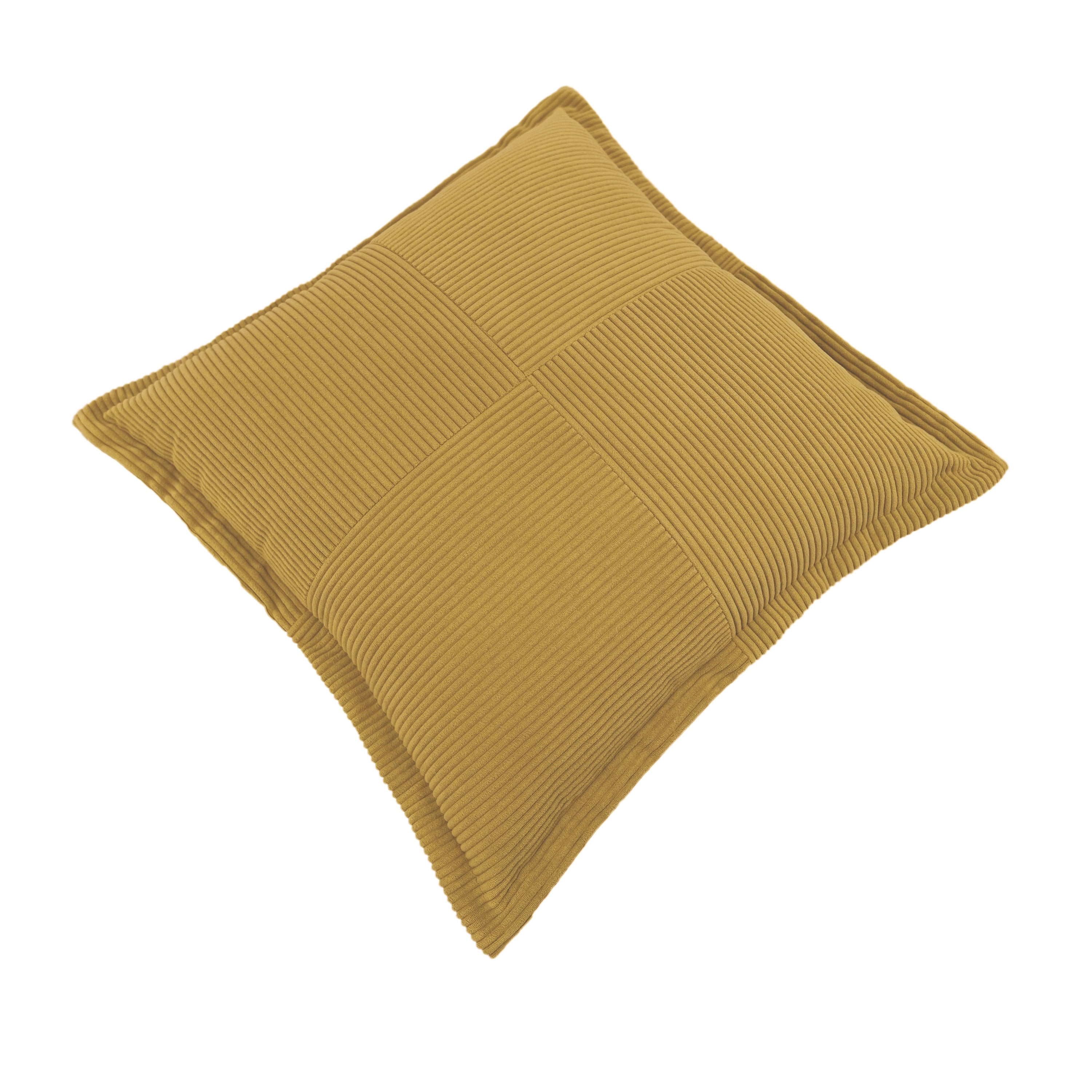 Mainstays Corduroy Velvet Throw Pillow Covers, 18" x 18", Gold, Covers Only, 2‑Pack