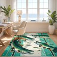 thumbnail image 3 of Design&I 8'x10' Washable Area Rug Fishing Bass And Pike Lake Scene With Wildlife Lure Border Design for King Size Bedroom, Under Bed, Sleek Flatweave Pet Friendly, 3 of 7