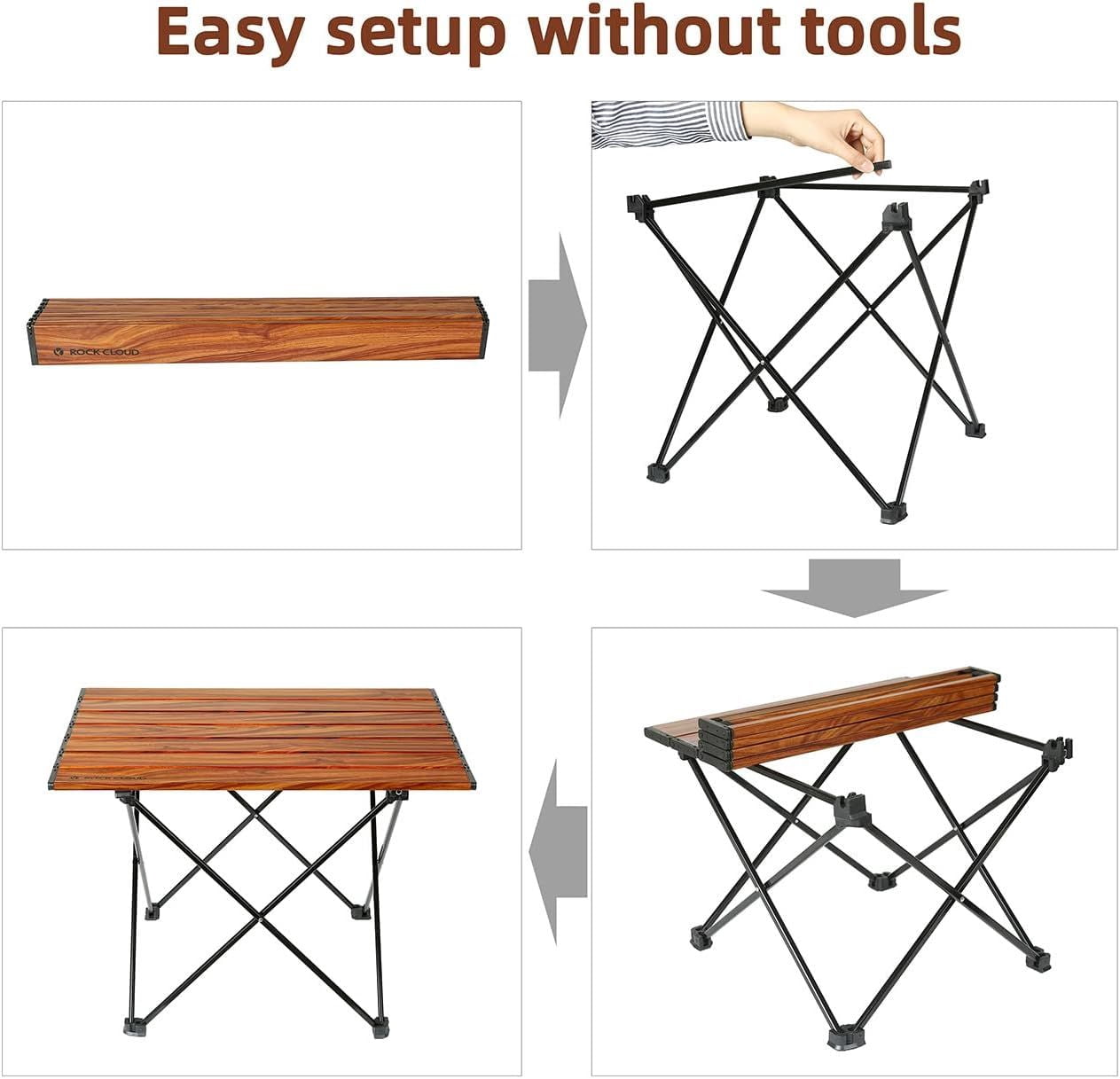 Portable Camping Table Ultralight Aluminum Camp Table Folding Beach Table for Camping Hiking Backpacking Outdoor Picnic, Size M