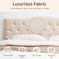 thumbnail image 6 of JONPONY Tufted Upholstered Headboard Queen Size, Solid Wood Head Board with Durable Metal Legs, Adjustable Height Head Board, Beige, 6 of 9