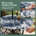thumbnail image 5 of Round Outdoor Tablecloth with Umbrella Hole and Zipper, Nautical Coastal Tablecloth with Elastic Waterproof, Vintage Ocean Coral Starfish Shells Navy Blue Patio Table Covers for 31" - 35" Tables, 5 of 9