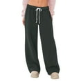 thumbnail image 2 of Womens Pants Stretch Fashion Drawstring Elastic Waist Solid Color Casual Running Sweatpants With Pockets Workout Womens Pants Dark Gray XL, 2 of 9