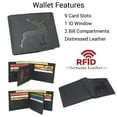 thumbnail image 2 of Deer Bifold RFID Blocking Leather Wallet for Men  Slim ID Window & 9 Card Slots Black, 2 of 9