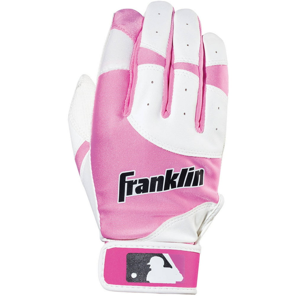 Franklin Sports Youth Flex Batting Gloves White/Pink, XXSmall