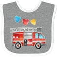 thumbnail image 3 of Inktastic Valentine's Day Fire Truck with Hearts Boys or Girls Baby Bib, 3 of 4