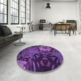 thumbnail image 3 of Ahgly Company Indoor Rectangle Patterned Purple Iris Purple Area Rugs, 7' x 9', 3 of 6