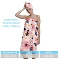 thumbnail image 4 of Colevkie Women 2 Pieces Bath Wrap Set Shower Skirt Hair Drying Cap for Bathroom Sauna Beach Quick Drying Absorbent Soft Bath Towel Shower Cap Printed Bees and Flowers Pattern, 4 of 8