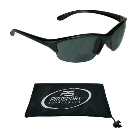 Sport BIFOCAL Reading Sunglasses for Men and Women. Semi Rimless Frame with High Quality Z87 Safety Lenses.