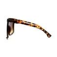 thumbnail image 4 of Womens Flat Top Shield Oversize Robotic Sunglasses Tortoise Brown, 4 of 4