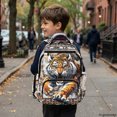 thumbnail image 6 of HELLHERO Tiger Aztec Pattern Padded Breathable Straps Shoulder Bookbag for Back to School Elementary School, Padded Shoulder Straps Lightweight 600D Polyester School Bag, 6 of 8