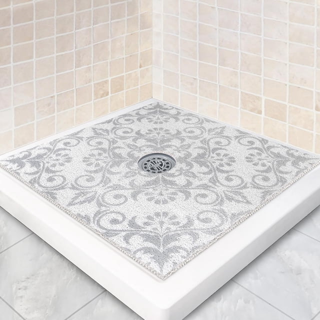 Alfombra de ducha Mavicen cuadrada antideslizante, 80 x 80 cm, esponja vegetal de PVC