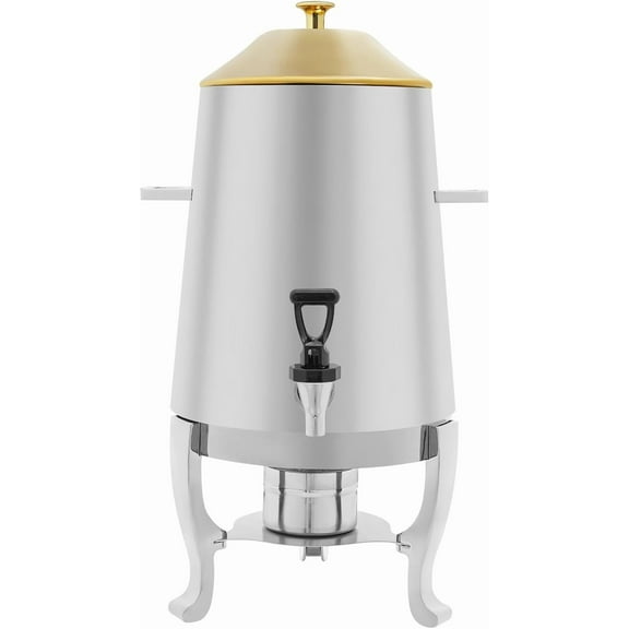 Coffee Urn With Fuel Holder, 3.5 Gallon/13L Stainless Steel Beverage Dispensers for Coffee Tea Hot Water, Hot Drink Dispenser with Stand, Chafer Urn with Spigot for Parties Catering,Silver
