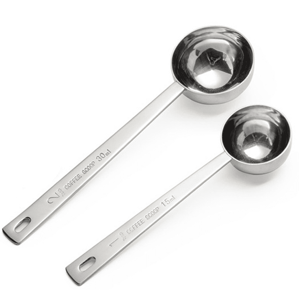  1 8 cup measuring 30ml measuring cup 15×6×4 2pcs stainless  steel coffee measuring scoop 1 8 cup 30ml measuring tablespoon table spoon  for coffee bean milk powder tea: Home & Kitchen