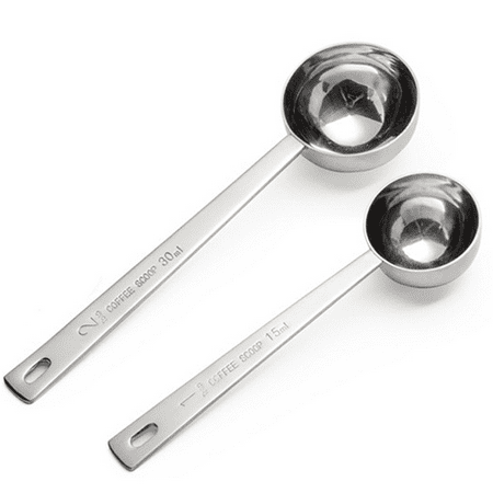 

2 Pack Coffee Scoop Tablespoon measure spoon contains 1 tablespoon (15ml) and 2 tablespoons (30ml)