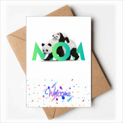 Maternal Animal Panda Raising Welcome Back Greeting Cards Envelopes Blank