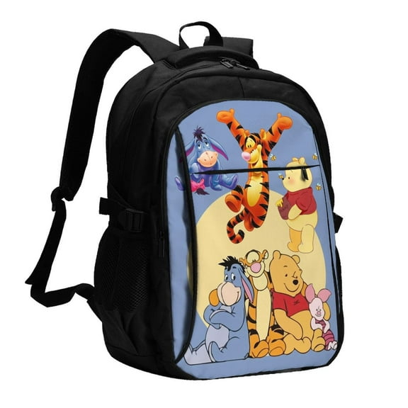 Winnie The Pooh Large Travel Laptop Backpack With Usb Charging Port Business Computer Bag For Men Women College Backpacks