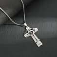 thumbnail image 6 of Crucifix Jesus Christ Cross Pendant Necklace for Men Twist Chains 14K White Gold Necklaces Christian Male Jewelry Gift, 6 of 8
