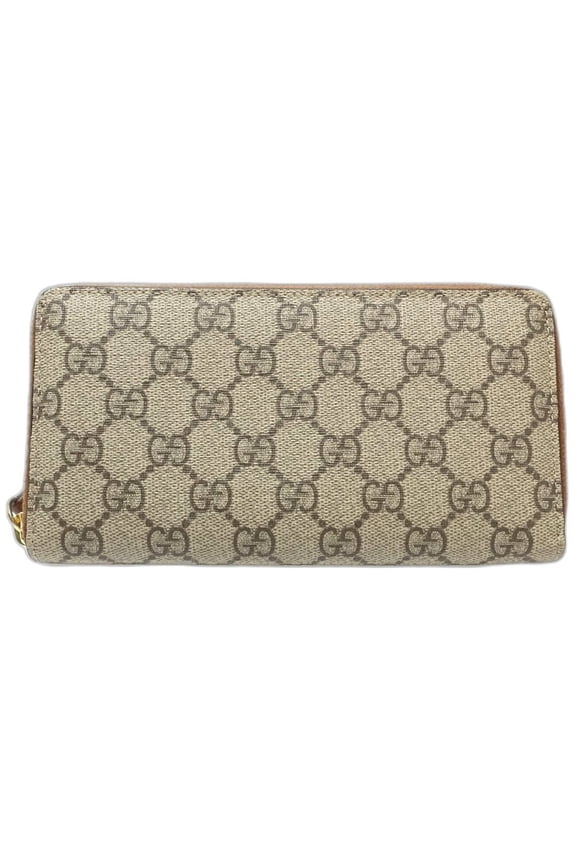 Pre-Owned GUCCI Gucci Long Wallet 410102 Round GG Supreme Canvas Beige 181304 (Good)
