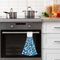 thumbnail image 4 of Yayeee Kitchen Hanging Hand Towels Set of 2 with Loop Bathroom Absorbent Tie Towel, Blue Dots, 4 of 7