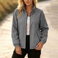 thumbnail image 5 of Zynoxe Women's Solid Color Windbreaker Jackets Lightweight Waterproof Rain Jackets for Women Classic Stand Collar Full Zip Outdoor Jacket Elastic Cuffs Long Sleeve Rain Coat with Zipper Pockets 2XL, 5 of 9