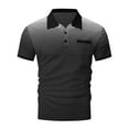 thumbnail image 5 of Men's Shirts 2025 Short Sleeve Casual T Shirt Color Block Slim Fit Golf Shirts with Pocket, 5 of 5