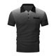 thumbnail image 5 of Blusa y camisa de manga corta con cuello vuelto para hombre, con solapa degradada de lunares y botones, deportiva, de poliéster, 5 of 5