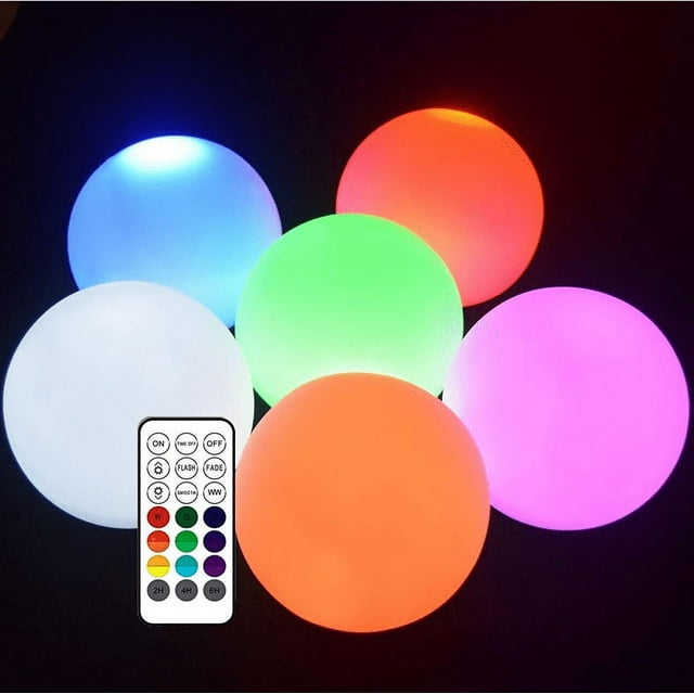 Bola de luces de piscina flotante, Control remoto de bola de luz Led, regalo de piscina de luces Led, bolas de brillo de lámpara de bola de luz nocturna Ormromra HMHZ620-2