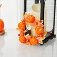 thumbnail image 4 of Moocorvic Candle Rings, Halloween Orange Candle Rings Wreath for Candle Holder, Maple Leaf Small Wreaths for Fall Thanksgiving Home Table Centerpieces, 4 of 6
