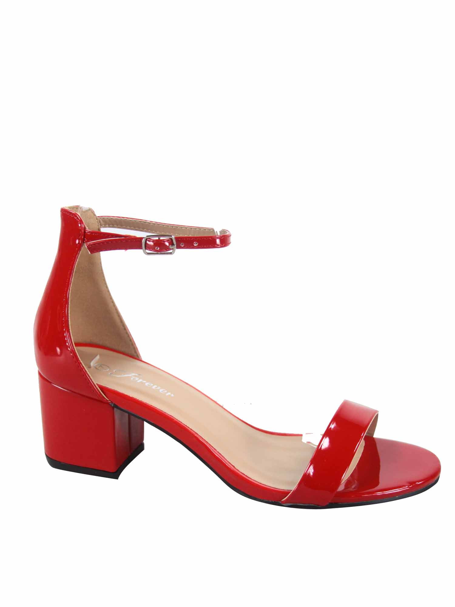 Nataly06 Open Toe Ankle Strap Buckle Low Chunky Heels Causal Sandals