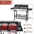 thumbnail image 3 of CIG GARDEN 3-Burner Gas and Charcoal Grill Combo with Side Burner, Cast Iron Grates, and Griddle Pan, 3 of 9