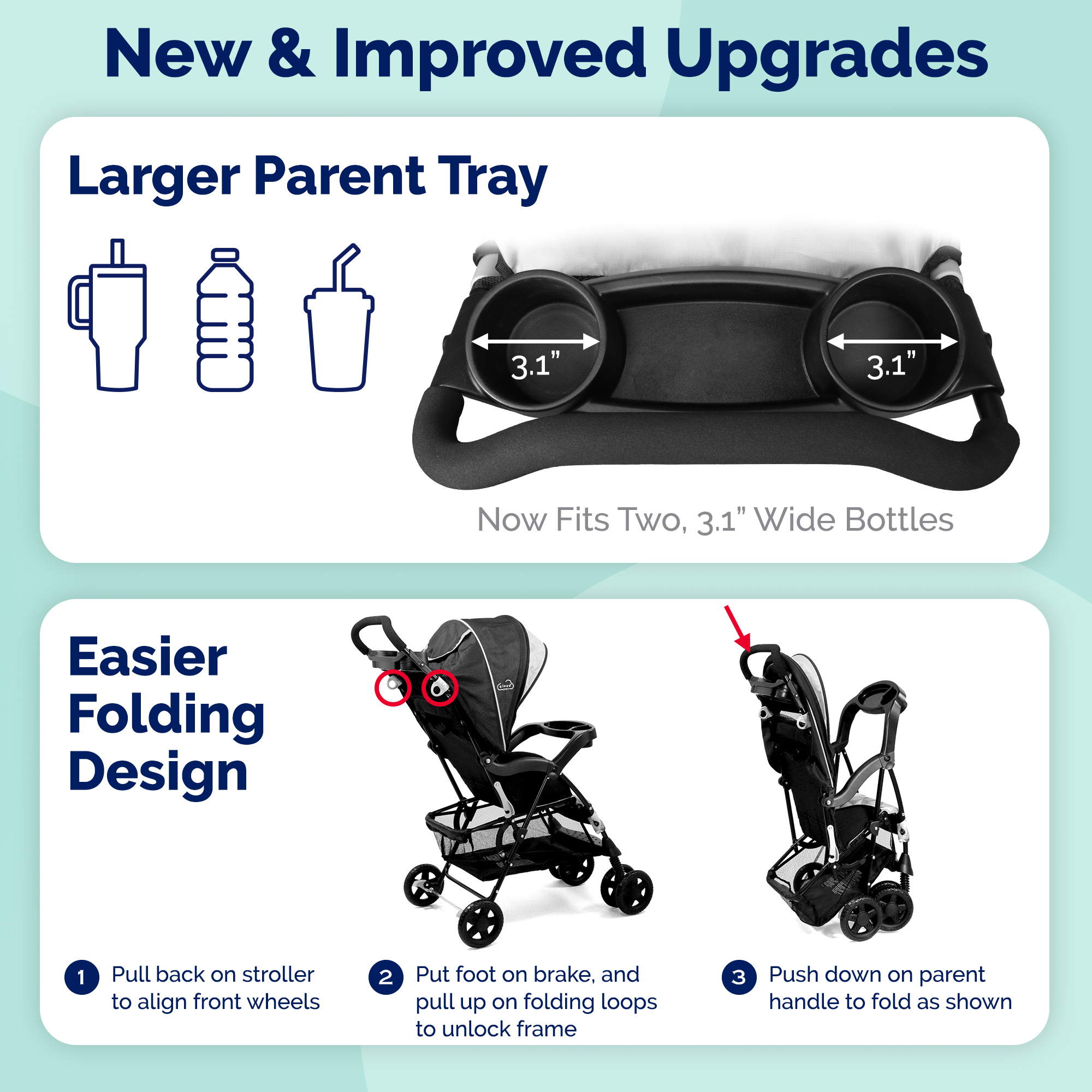 Kolcraft Cloud Sport Lightweight Stroller, Gray/Black photo 4