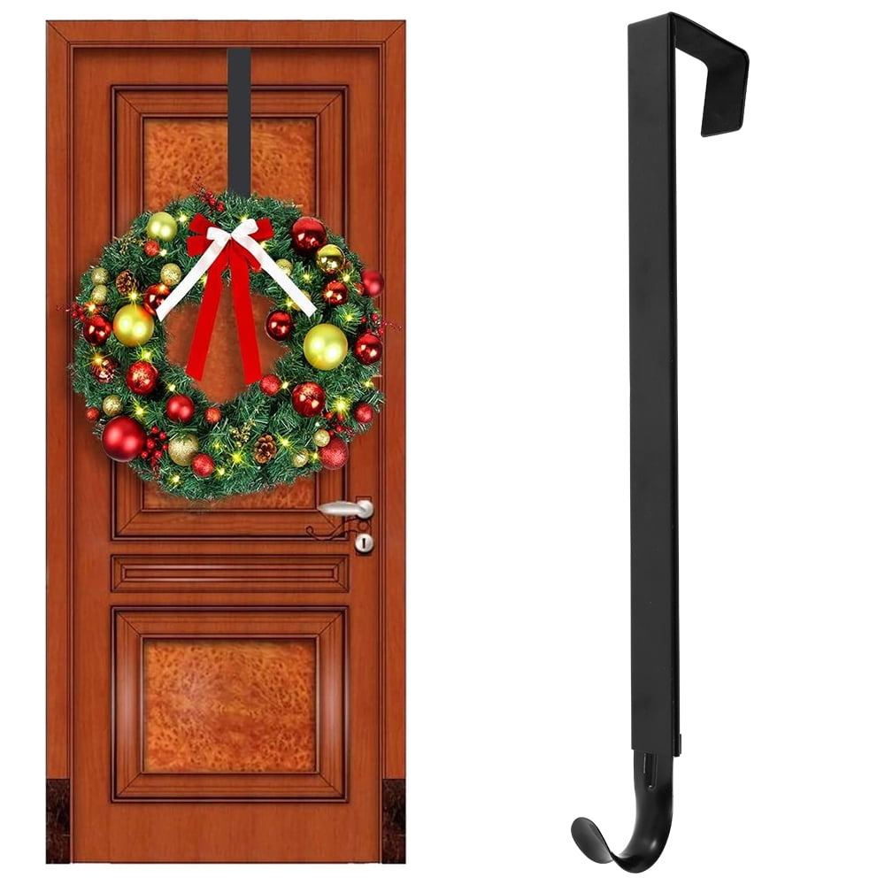 Eummy Adjustable Wreath Hanger Over The Door Wreath Holder Metal Front Door Wreath Hook