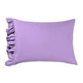 thumbnail image 6 of 4 Piece Corner Ruffle Sheet Set, 3" Inch Corner Ruffle On Flat Sheet, 18 Inch Deep Pocket, 100% Egyptian Cotton, 800 TC, Queen Size, Solid Lilac, 6 of 6