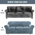 thumbnail image 6 of JIAN YA NA Stretch Velvet Sofa Covers, Plush Armchair Loveseat Couch Slipcover, Non-slip Furniture Protector, Friendly to Pets (Gray Blue, For 3-Seater Sofa), 6 of 11