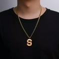 thumbnail image 4 of Baseball Initial A-Z Letter Pendant Necklace Cuban Chain Stainless Steel Jewelry, 4 of 7